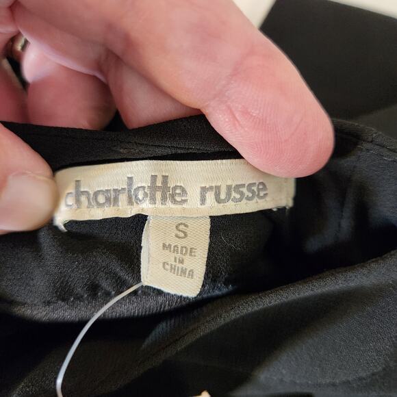 CHARLOTTE RUSSE Black Goth Whimsigoth Coquette Mini Dress Womens S FLAWED NEW - Picture 4 of 12